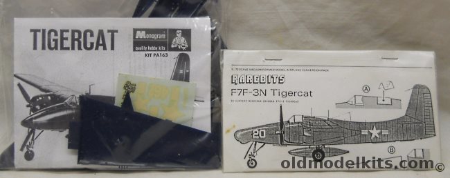 Monogram 1/72 Grumman F7F-3 Tigercat with Rarebits F7F-N Conversion  - Bagged (F7F3 / F7F3N), PA163 plastic model kit